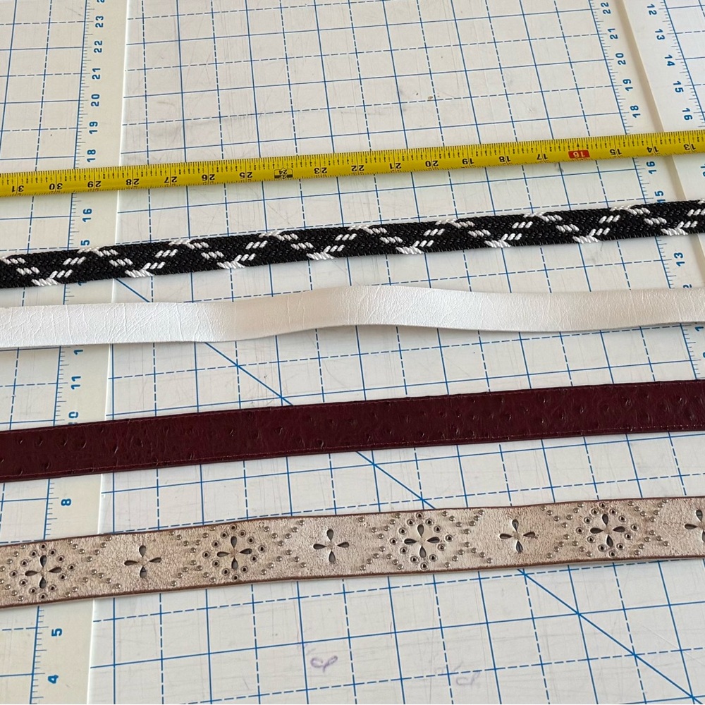Source Unknown Women's Belts - Black, White, Burgundy, Beige